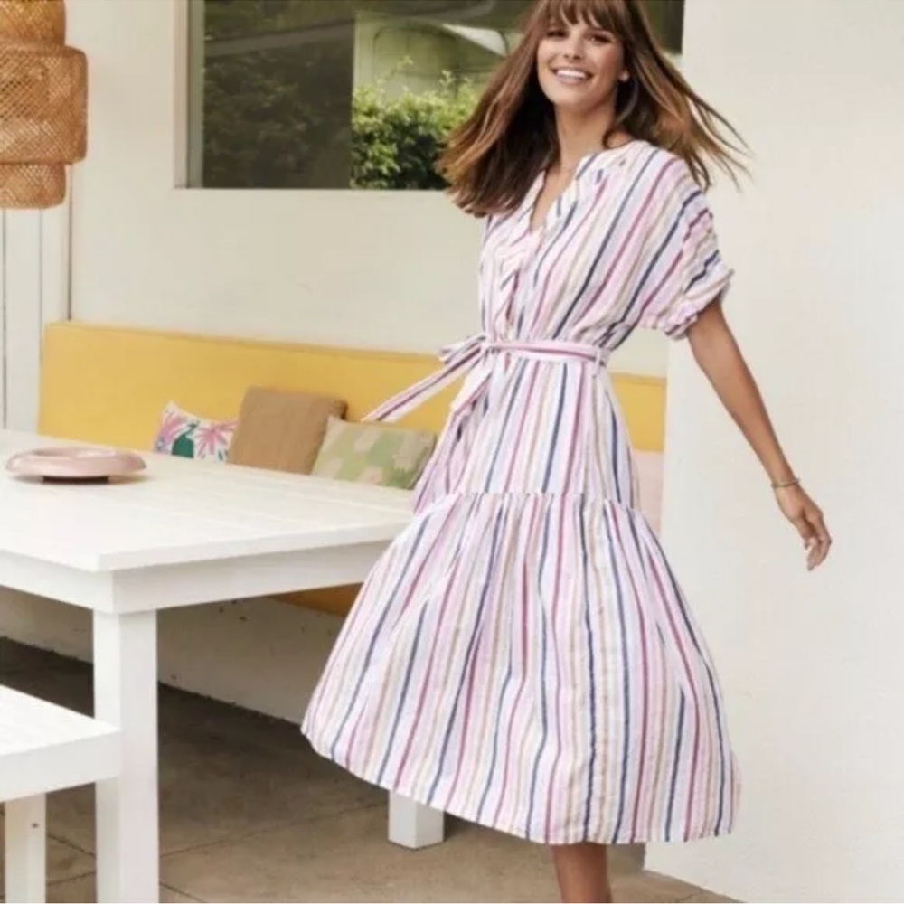 Xirena Drue Striped La Marais midi cotton dress Large